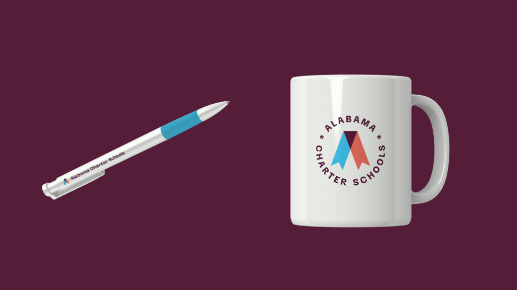 An Alabama Charter Schools mug and pen